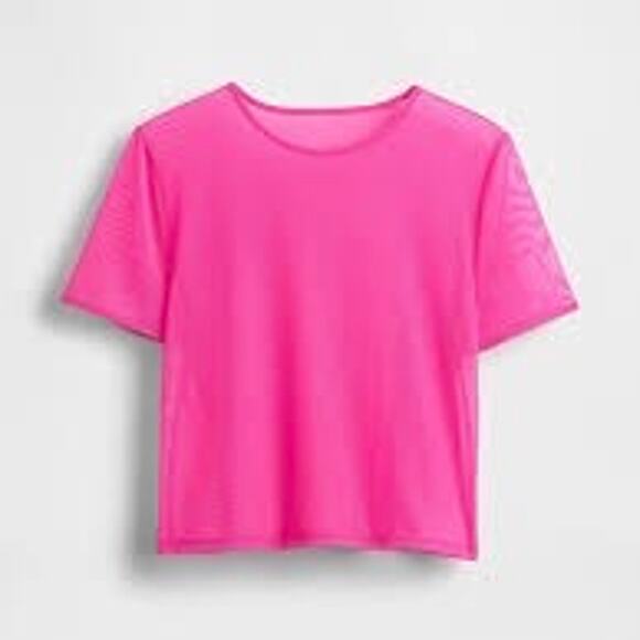Gap Tops - GAP • Bright Pink Mesh Crop Top
